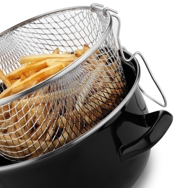 Garnek emaliowany do frytek z sitkiem i pokrywką Tadar 3,2 l
