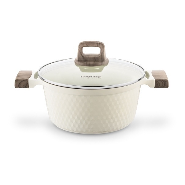Komplet garnk&oacute;w ceramicznych 9 element&oacute;w Konighoffer Rosti kremowe