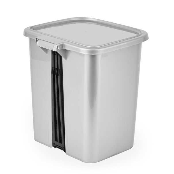 Kosz na śmieci z pedałem Plastic Forte Cube 7,5 l srebrny