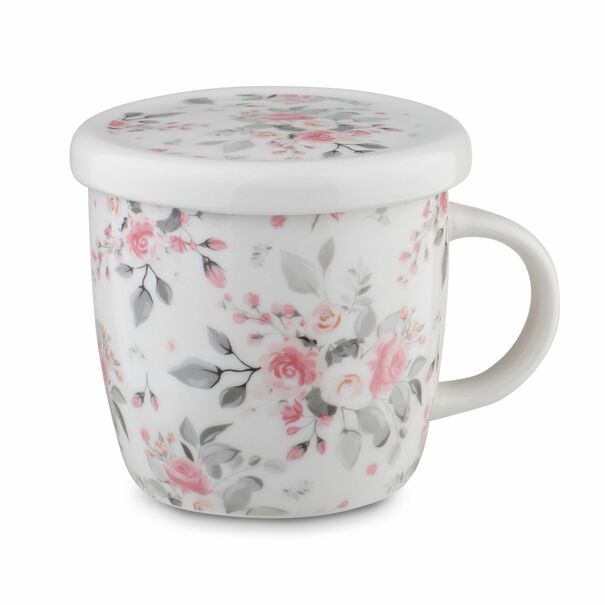 Kubek porcelanowy z zaparzaczem nierdzewnym Tadar R&oacute;życzki 320 ml