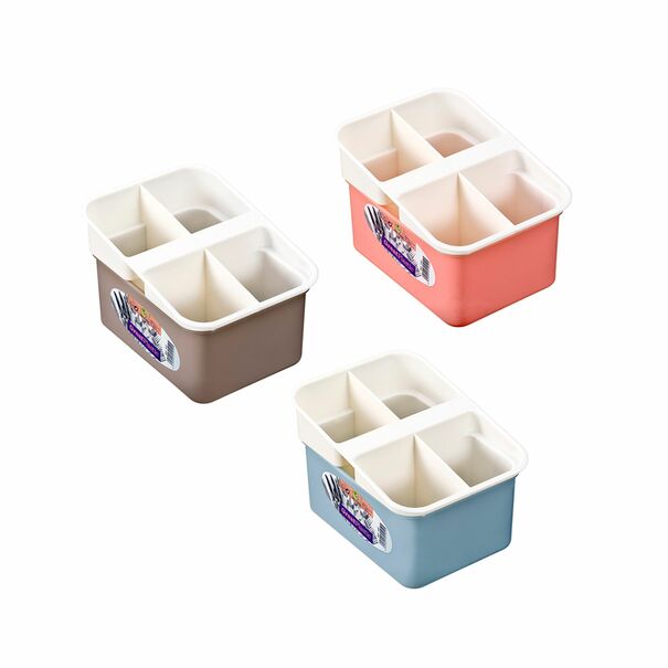 Ociekacz na sztućce 4-komorowy Great Plastic mix kolor&oacute;w
