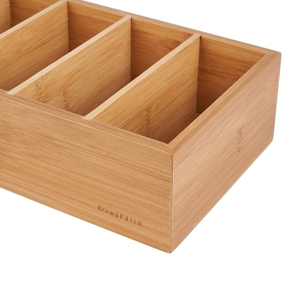 Organizer na przyprawy bambusowy Konighoffer 6 przegr&oacute;dek 15 x 35 x 7 cm