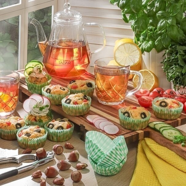Papierowe papilotki do muffinek Tadar Zielone 60 sztuk mix wzor&oacute;w