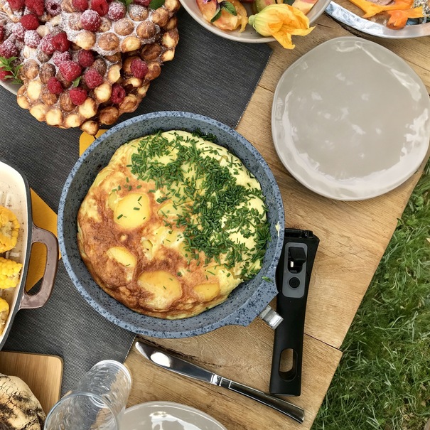 Patelnia granitowa z odpinaną rączką Konighoffer Roche 24 cm