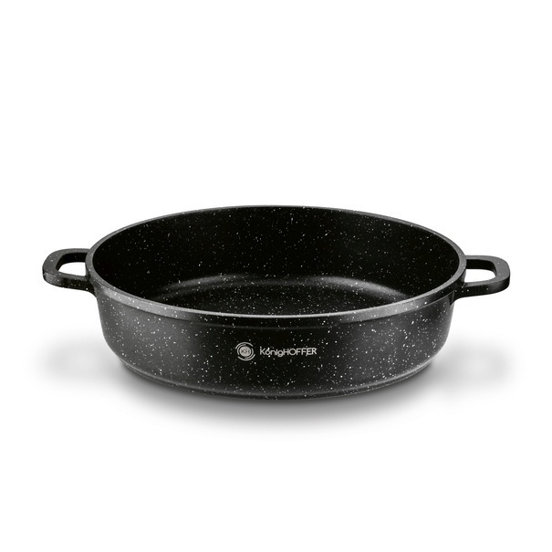 Patelnia na indukcję głęboka kr&oacute;tkie uchwyty Konighoffer Pollo Black 28 x 7 cm