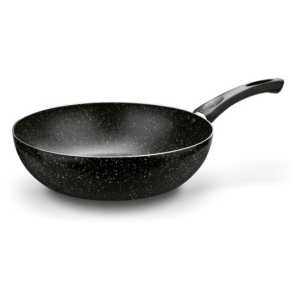 Patelnia WOK z pokrywką Tadar Marmara Black 30 x 8,5 cm