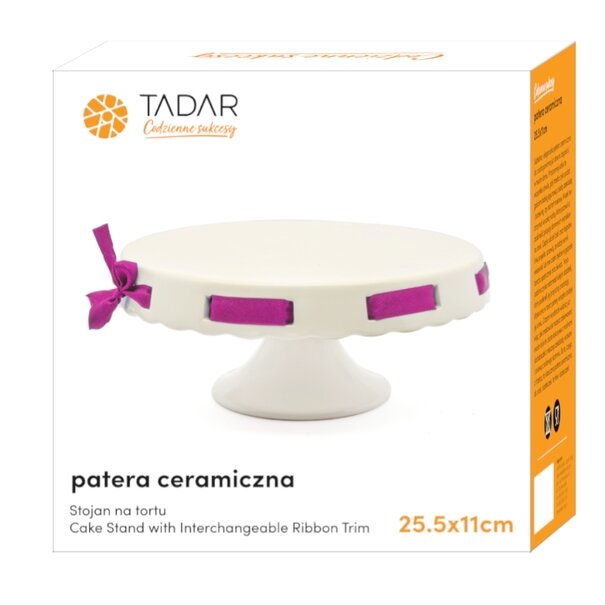 Patera ceramiczna Tadar Wstążka 25,5 x 11 cm okrągła r&oacute;ż