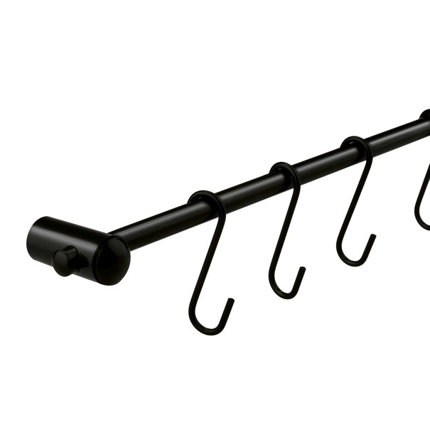 Reling kuchenny z 8 wieszakami Tadar 54 cm czarny