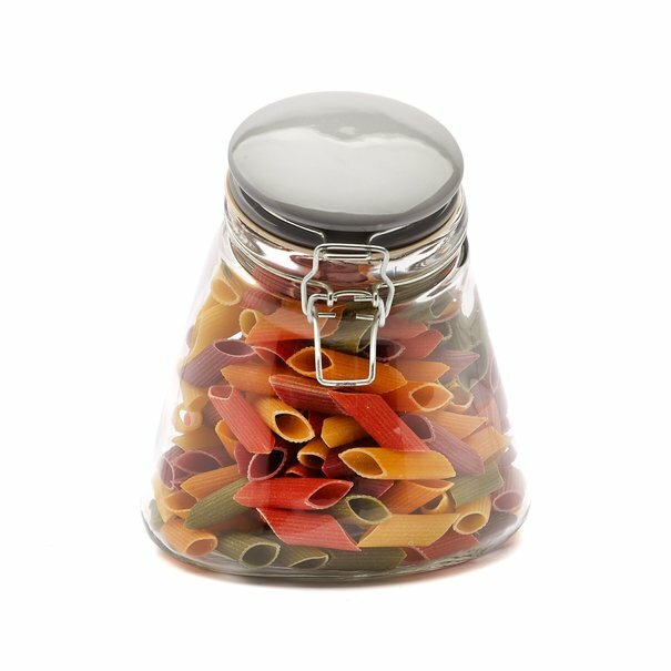 Słoik z klipsem Tadar 1700 ml + szara ceramiczna pokrywka