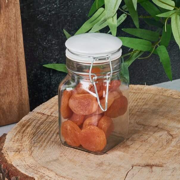 Słoik z klipsem Tadar 250 ml biała ceramiczna pokrywka