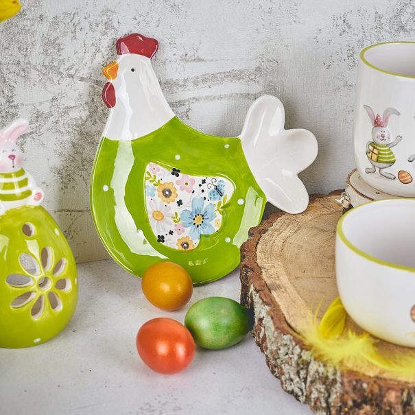 Talerz ceramiczny Tadar Wielkanoc Bunny Kura 23,5 x 23 x 2,6 cm