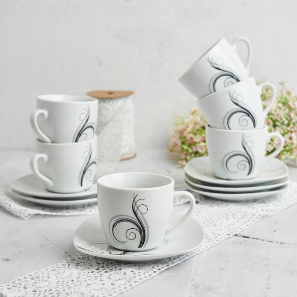 Zestaw filiżanek do kawy Tadar Dolce Vita 12 element&oacute;w porcelanowy