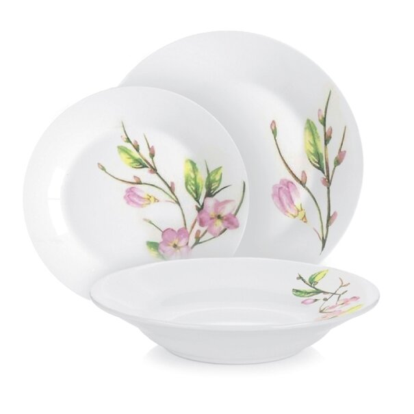 Zestaw okrągłych talerzy porcelanowych Tadar Lina 18 element&oacute;w