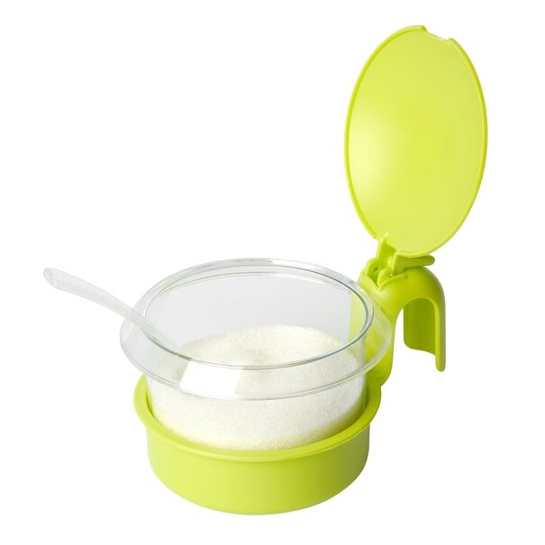 Cukierniczka okrągła z łyżeczką Hega 450 ml mix kolor&oacute;w