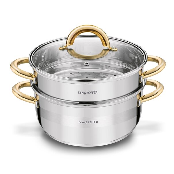 Garnek do gotowania na parze Konighoffer Faro Gold 2,9 l 3 elementy