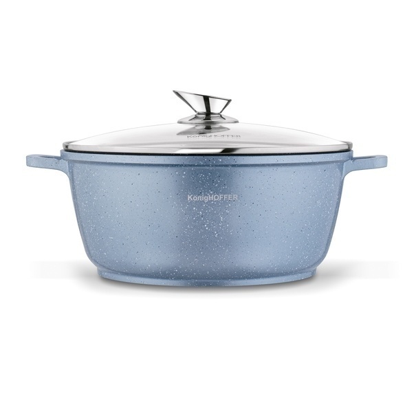 Garnek na indukcję z pokrywką Konighoffer Pollo Blue 6,3 l