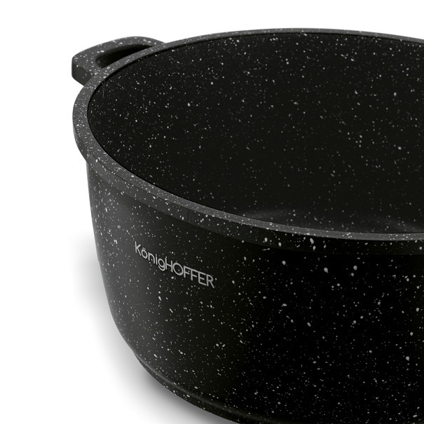 Garnek na indukcję z pokrywką Konighoffer Pollo Black 1,2 l