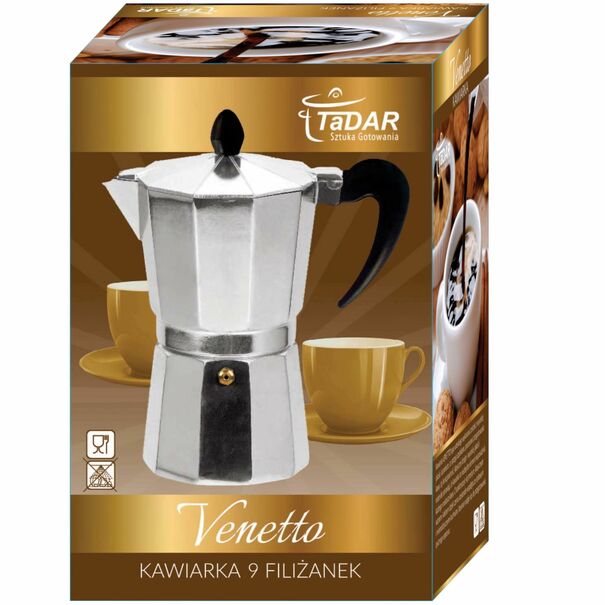 Kawiarka aluminiowa do espresso Tadar Venetto 9 filiżanek