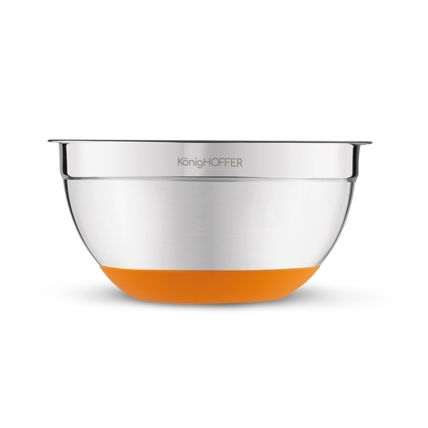 Miska nierdzewna Konighoffer 24 cm silikonowa podstawa pomarańczowa