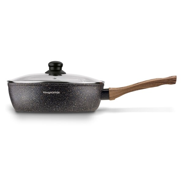 Patelnia granitowa głęboka KonigHOFFER Pescado z pokrywką 28 cm