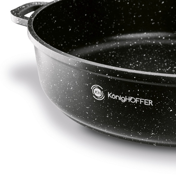 Patelnia na indukcję głęboka kr&oacute;tkie uchwyty Konighoffer Pollo Black 28 x 7 cm