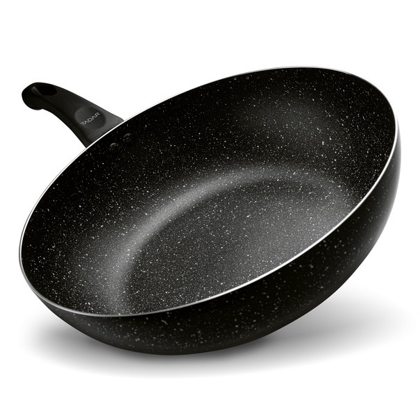 Patelnia WOK z pokrywką Tadar Marmara Black 30 x 8,5 cm