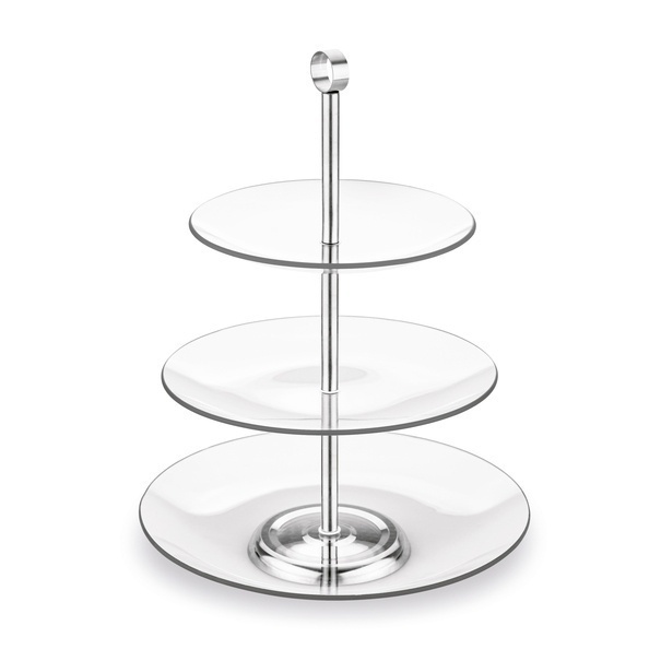 Patera szklana Tadar Carmen 20/25/29 cm okrągła trzypoziomowa