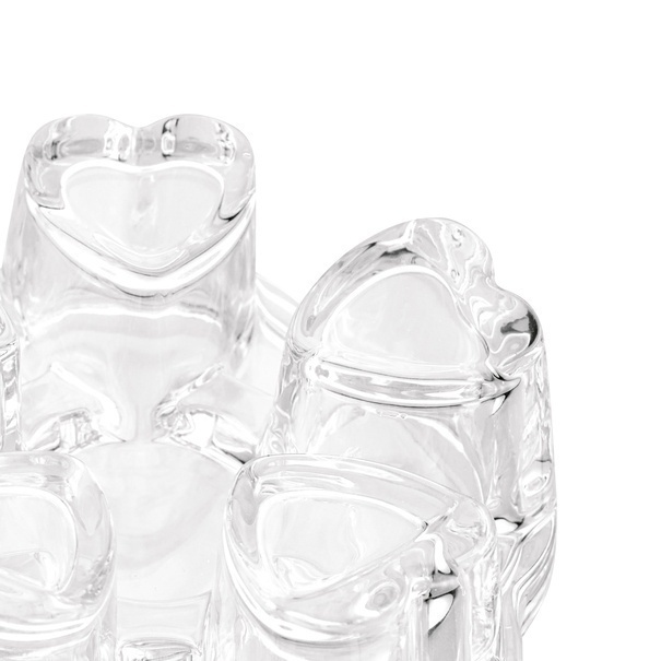 Podgrzewacz szklany do dzbanka na tealight Tadar Serduszka 14,2 x 5,3 cm