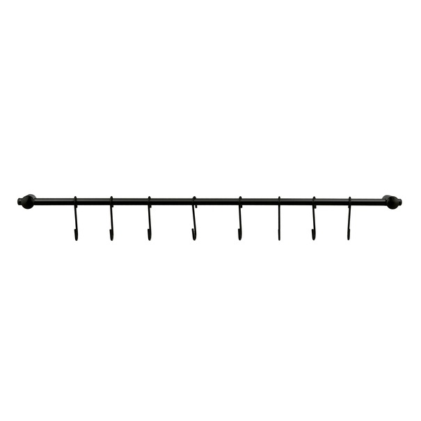 Reling kuchenny z 8 wieszakami Tadar 54 cm czarny