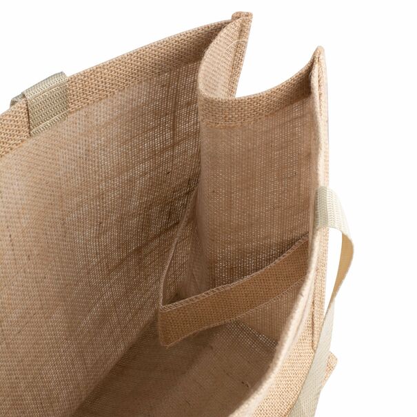 Torba na zakupy jutowa z miejscem na butelki Tadar 32 x 46 x 18 cm
