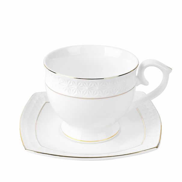 Zestaw dw&oacute;ch filiżanek ze spodkami Tadar Etiuda porcelana NBC 280 ml