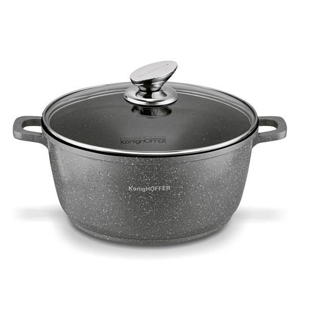 Zestaw garnk&oacute;w Konighoffer Pollo Grey 8 element&oacute;w 2 nakładki i 2 podkładki