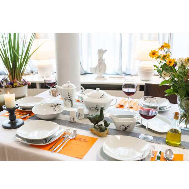 Zestaw obiadowy Tadar Dolce Vita 73 elementy porcelana