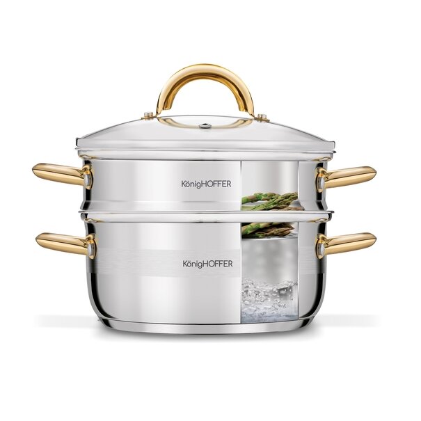 Garnek do gotowania na parze Konighoffer Faro Gold 2,9 l 3 elementy