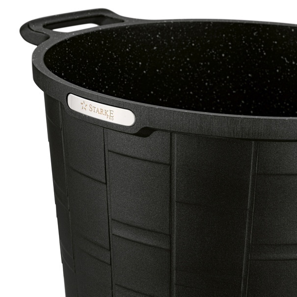 Garnek wysoki na indukcję z powłoką marmurową i pokrywką Starke Pro Crows Marble 6,5 l