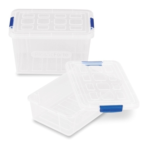 Komplet 2 pojemnik&oacute;w na żywność Plastic Forte Mini 200 ml i 400 ml