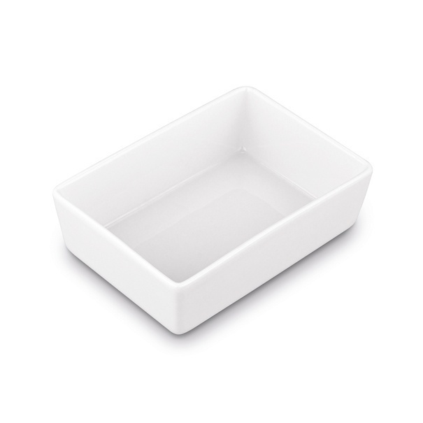 Maselniczka porcelanowa NBC z pokrywką i nożykiem Konighoffer 15,8 x 11 x 6 cm biała