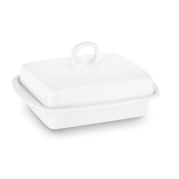 Maselniczka porcelanowa z pokrywką Tadar Ceramic 16,5 x 12 cm biała