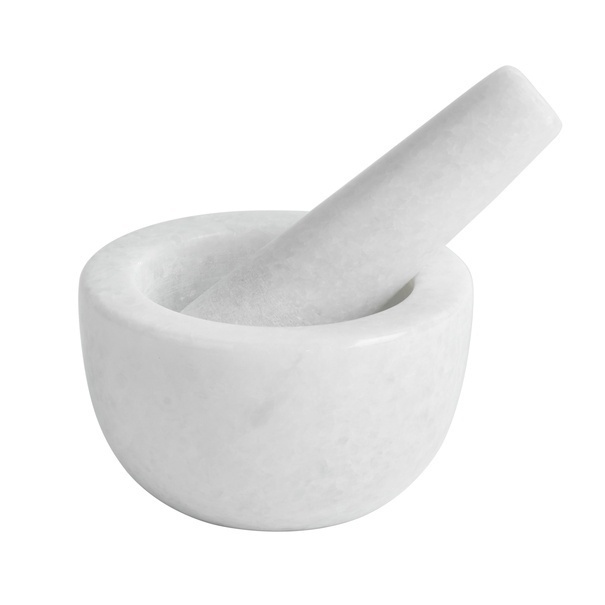 Moździerz kuchenny Tadar 10 x 6 cm marmurowy biały