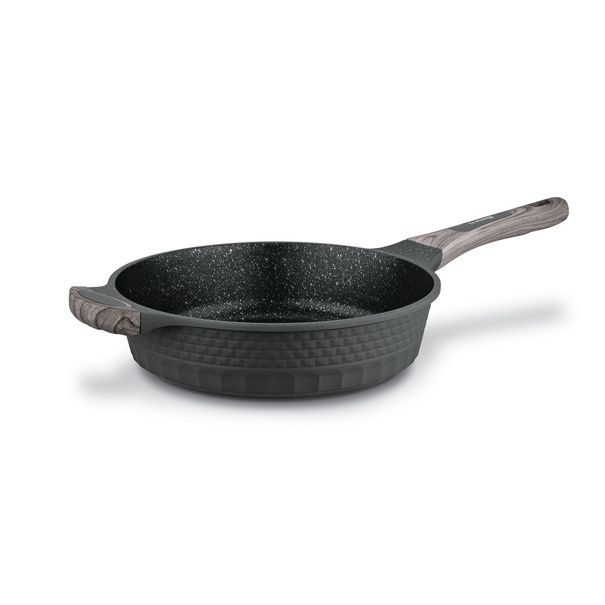 Patelnia głęboka na indukcję marmurowa z pokrywką Starke Pro Embossed 28 x 7,5 cm