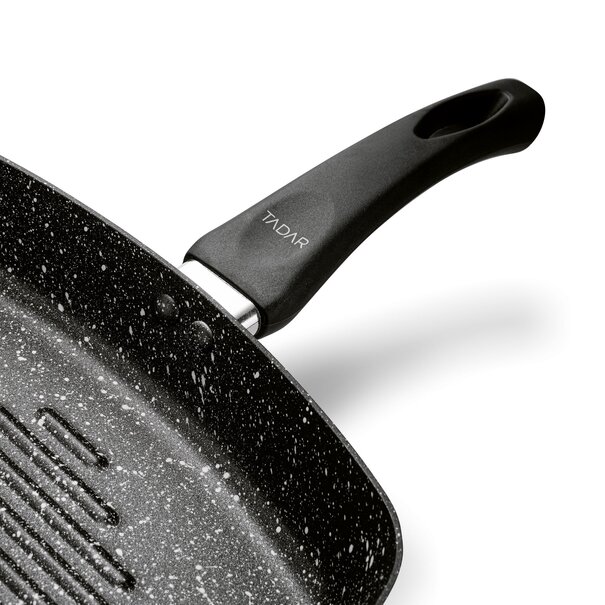 Patelnia grillowa marmurkowa Tadar Marmara Black 26 cm bez indukcji
