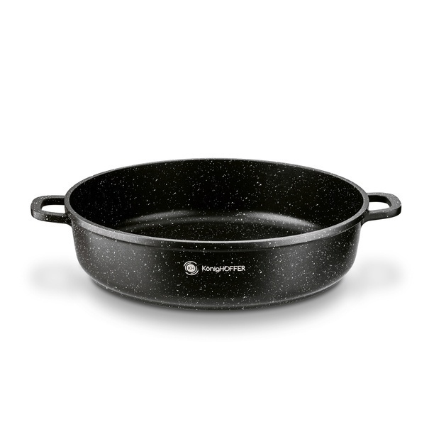 Patelnia na indukcję głęboka kr&oacute;tkie uchwyty Konighoffer Pollo Black 32 x 8 cm