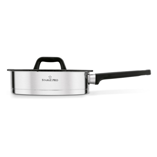 Patelnia nierdzewna non-stick z pokrywką Starke Pro Rigor 24 cm