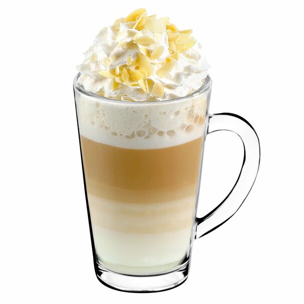 Szklanki do kawy Tadar Latte Macchiato 320 ml 12 sztuk i spieniacz do mleka