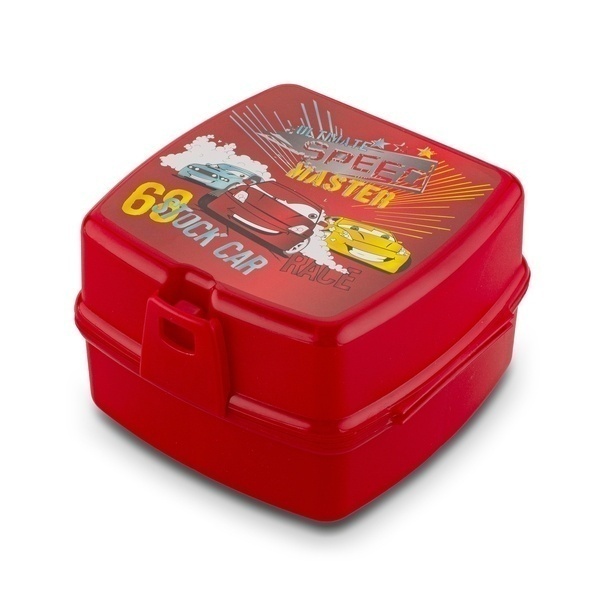 Lunch box z przegr&oacute;dkami widelcem i nożem dla dzieci Tuffex 14 x 15 x 9 cm mix kolor&oacute;w