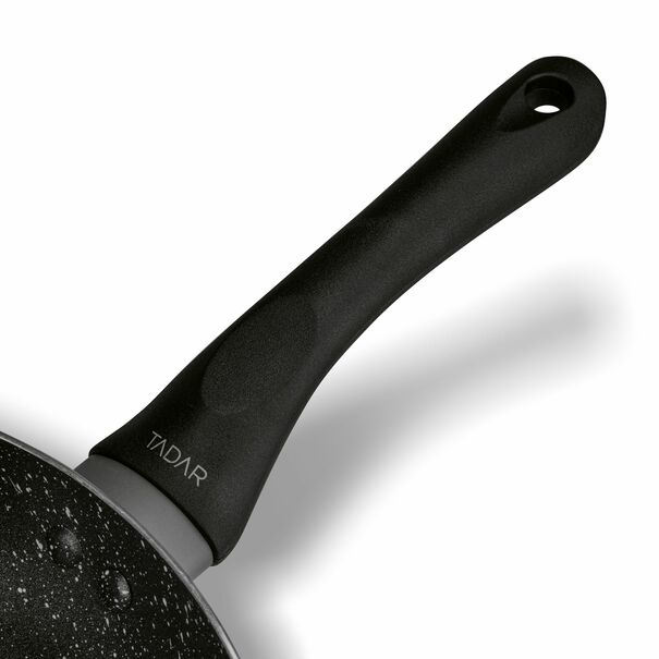 Zestaw 2 patelni z pokrywkami Tadar Amarantina Grey Marble 24 cm 28 cm i miarki