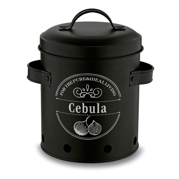 Zestaw 3 metalowych pojemnik&oacute;w kuchennych Tadar Ziemniaki Cebula Czosnek