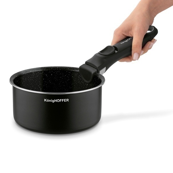 Zestaw garnk&oacute;w z odpinaną rączką Konighoffer Spinel Black 4 elementy indukcja