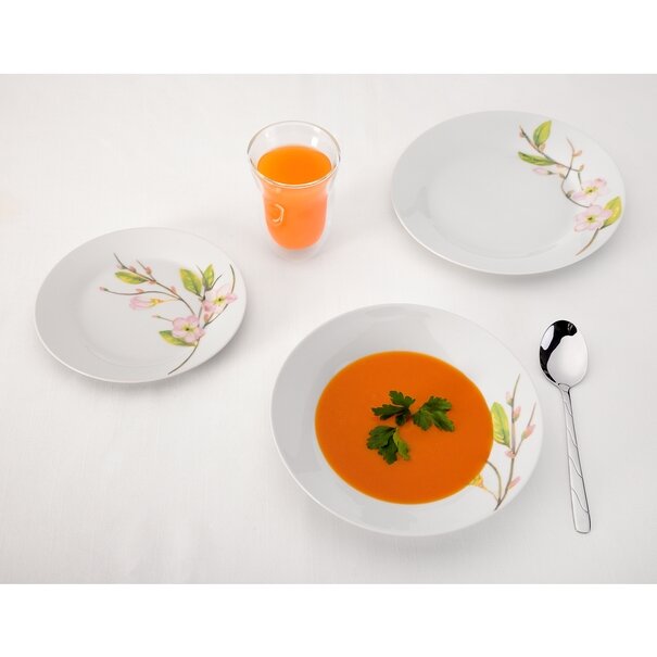 Zestaw okrągłych talerzy porcelanowych Tadar Lina 18 element&oacute;w