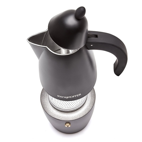 Aluminiowa kawiarka K&ouml;nigHOFFER Prestigio Black 6 espresso